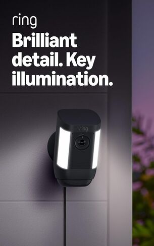 Ring Spotlight Cam Pro, Plug-In, Home or business security, Retinal 2K Video, Color Night Vision and Two-Way Talk with Audio+, White in Kuwait