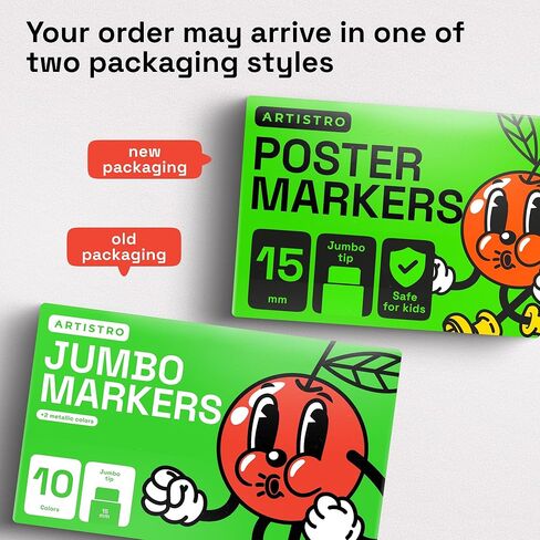 ARTISTRO Poster Markers Jumbo Set Acrylic Markers with 15mm Wide Jumbo Tip for Murals, Tagging, Posters - Large for Rock, Wood, Plastic, Leather, Metal, Fabric, Ceramic in Saudi Arabia