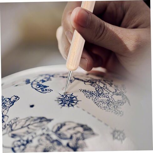5PCS Embossing Tool Dual Tips Dotting Tools for Painting & Sculpting Steel Embossing Pen with Wooden Handle for Transfer Paper Nail Art Nail Art Dotting Tool in Kuwait