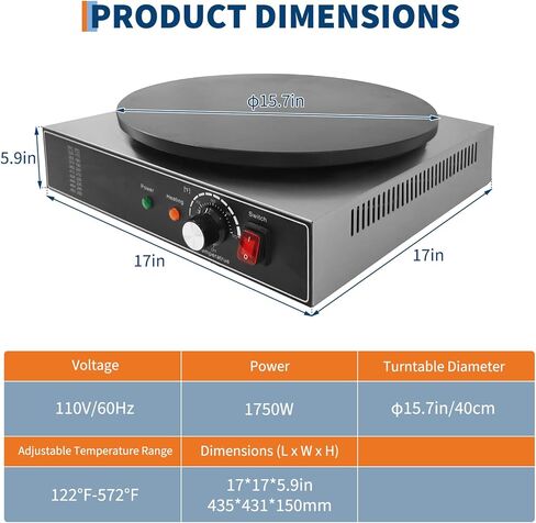 Electric Crepe Maker,1700 w 110 v Flat Plate Crepe Griddle with Temp Control,Non-Stick Commercial Crepe Machine for Home and Commercial Use in Saudi Arabia