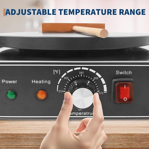 Electric Crepe Maker,1700 w 110 v Flat Plate Crepe Griddle with Temp Control,Non-Stick Commercial Crepe Machine for Home and Commercial Use in Saudi Arabia