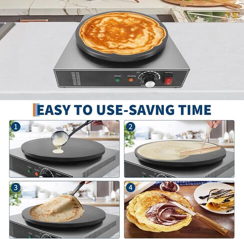 Electric Crepe Maker,1700 w 110 v Flat Plate Crepe Griddle with Temp Control,Non-Stick Commercial Crepe Machine for Home and Commercial Use in Saudi Arabia