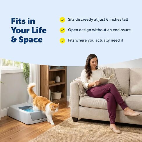 PetSafe ScoopFree Crystal Classic نظام صندوق فضلات القطط ذاتي التنظيف صندوق فضلات القطط التلقائي - تحكم متقدم في الرائحة يتضمن صينية فضلات كريستالية يمكن التخلص منها حتى 30 يومًا من التنظيف بدون استخدام اليدين in Saudi Arabia