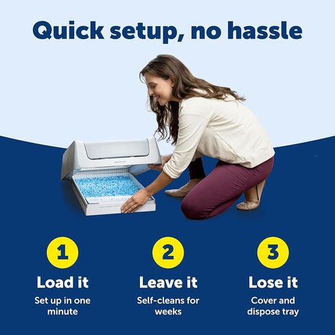 PetSafe ScoopFree Crystal Classic نظام صندوق فضلات القطط ذاتي التنظيف صندوق فضلات القطط التلقائي - تحكم متقدم في الرائحة يتضمن صينية فضلات كريستالية يمكن التخلص منها حتى 30 يومًا من التنظيف بدون استخدام اليدين in Saudi Arabia