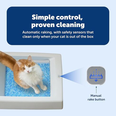PetSafe ScoopFree Crystal Classic نظام صندوق فضلات القطط ذاتي التنظيف صندوق فضلات القطط التلقائي - تحكم متقدم في الرائحة يتضمن صينية فضلات كريستالية يمكن التخلص منها حتى 30 يومًا من التنظيف بدون استخدام اليدين in Saudi Arabia