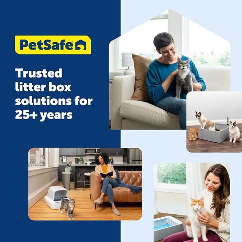 PetSafe ScoopFree Crystal Classic نظام صندوق فضلات القطط ذاتي التنظيف صندوق فضلات القطط التلقائي - تحكم متقدم في الرائحة يتضمن صينية فضلات كريستالية يمكن التخلص منها حتى 30 يومًا من التنظيف بدون استخدام اليدين in Saudi Arabia