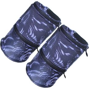 Wrist Pouch Cell Phone Holder with 2 Zipper Pockets, Wristband Wallet Pouch for Sports, Armband Wallet for Keys, ID Cards, Cash and Coins (2 Pack Black Pattern)