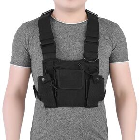 Wendry Walkie-Talkie Chest Pack,High Quality Nylon Walkie-Talkie Chest Bag Universal Hands-Free Adjustable Bag Hanging On Duty,Liberate your hands,Tools Assistant