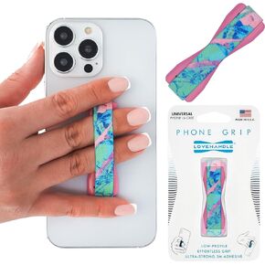LOVEHANDLE Universal Phone Grip for Most Smartphones, Mini Tablets and Cases, Crystal Blush Design Elastic Strap with Blush Base, lh-01-crystalblush