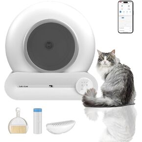 Self Cleaning Cat Litter Box, Automatic Cat Litter Box with Mat & Broom 65L+9L Large Capacity APP Control Odor-Removal & Weight Monitoring Suitable for Multiple Cats【2024 Upgrade】 in Saudi Arabia
