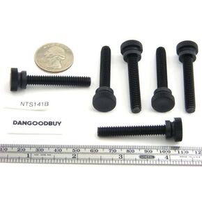 Nylon Thumb Screws with Shoulder, Knurled Head 1/4''-20 Thread - Black 1 1/2'' (12 Pack)
