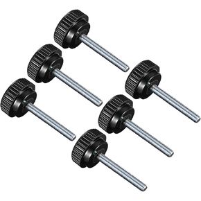 CoCud Knurled Clamping Knobs, M6 x 15mm Male Thread 20mm Head, Thermoset Plastic Thumb Screw Grip Bolt Knobs Black - (Applications: for Lathe Machinery), 6-Pieces in Kuwait