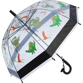 Foxfire for Kids Clear Dome Umbrella (Black Dinosaurs)