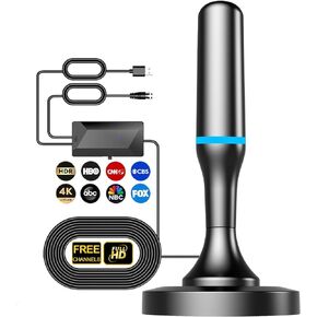 TV Antenna Indoor, TV Antenna for Smart TV, TV Digital HD Indoor Antenna, Strong Magnetic Base TV Antenna with Signal Amplifier, which can Perfectly Receive 4K 1080P Channels from a Long Distance.