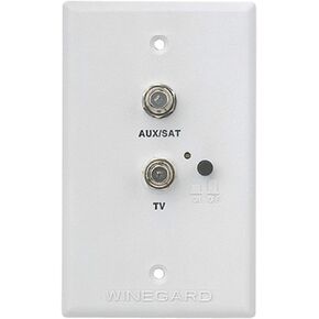 Winegard RV-7542 White Wall Plate Power Supply with Satellite and Cable Hookups for RV Antenna