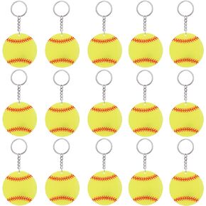 LIGHUFEIC 18 Pcs Softball Acrylic Keychain Softball Gifts for Team,Cute DIY Blank Keychain, Party Favors and Accessory for Women and Girls Accessories