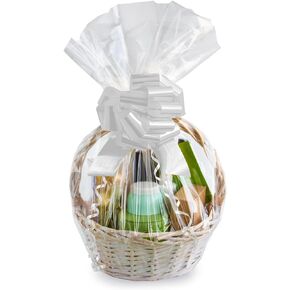 FRILLZ Cellophane Gift Basket Supply Kit, Includes 4 Clear Basket Bags, 4 Easy-pull Bows,4 gift tags and 24 adhesive dots. Create 4 elegant gift baskets with this kit.
