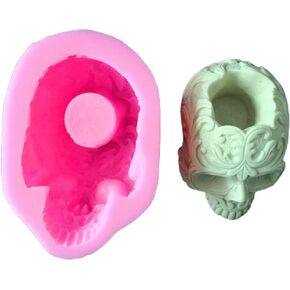 Skull Head Ashtray Epoxy Resin Mold - Flowerpot Plant Pot Silicone Mould DIY Crafts Plaster Home Decoration Ornaments Mold