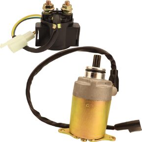 Zsoog Starter Motor and Solenoid Relay for GY6 Engine 125CC 150CC ATV Scooter Moped ATV Dirt Bikes Go Karts Quad 4 Wheelers Taotao Baja
