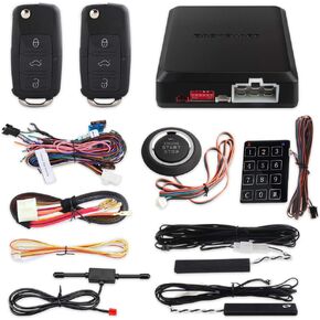 EASYGUARD EC002-V PKE Car Alarm System Remote Starter Push Button Password keypad Keyless Go System Hopping Code