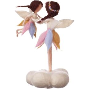 Mom and Kid on Cloud Fairy Needle Felting Kit Mom 6INCH Kid 4INCH Friendly Instruction DIY Craft Kit for Beginners