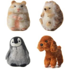 Feltsky 4 Animals Needle Felting Kits for Beginners Easy to Make with Everything Craft for Mom, Grandma, Kids