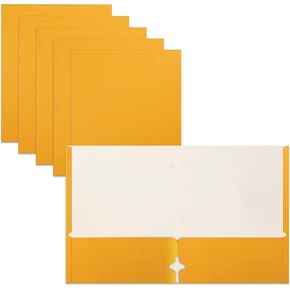 Better Office Products Two Pocket Portfolio Folders, 50-Pack, Dark Yellow, Letter Size Paper Folders, 50 Pieces, Dark Yellow