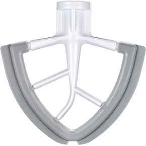 Flex Edge Beater for KitchenAid 4.5/5 Quart Tilt-Head Stand Mixer, Mixer Paddle Attachment for KitchenAid with Both-Sides Silicone Edge Bowl Scraper, Mixer Attachments for KitchenAid, White