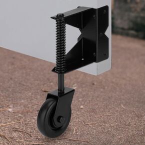 SANKINS Spring Loaded Gate Caster for Wooden Gate PVC Fence, Heavy Duty Gate Wheel Caster with 360 Degree Universal Mount Plate for Metal gate, Yard Fence, 4-Inch, 220 Lbs Capacity, Black