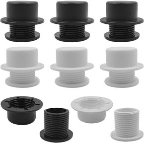 lyfLux 8 pcs Beach Bag Replacement Buttons, Threaded Plastic Buckle, Large Rubber Handbag Rivet, Beach Bag Accessories, for Rivet Replacement of Large Beach Bag(Black and white)
