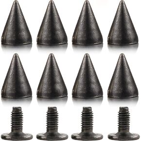 100 Sets 9.5MM Bronze Spikes and Studs Metal Bullet Cone Spikes Screw Back Leather Craft Rapid Rivet Screws Punk Studs and Spikes for Clothing Shoes Leather Belts Bag Accessories 3/8 Inch