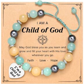 UNGENT THEM I Am A Child of God Bracelet Baptism First Communion Christian Easter Confirmation Gifts for Girls Teens Teenage