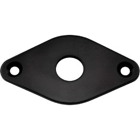 Musiclily Pro Steel Curved Diamond Jack Socket Plate 9.6mm Hole for Electric Guitar Bass, Black