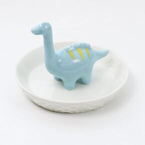 Dinosaur Ring Holder, Ceramic Blue Dinosaur Ring Holder Dish Jewelry Tray, Christmas Dinosaur Gifts For Adults Women Birthday Valentines