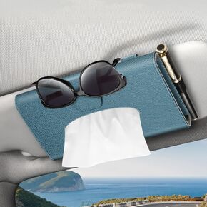 CaseBot Car Visor Tissue Holder, Sun Visor Napkin Holder, Mask Holder for Car, PU Leather Backseat Tissue Box for Car Truck SUV, Blooming Hibiscus