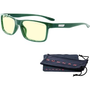 GUNNAR - Vertex Premium Gaming and Computer Glasses - Blocks 65% Blue Light - Amber Tint, Moss