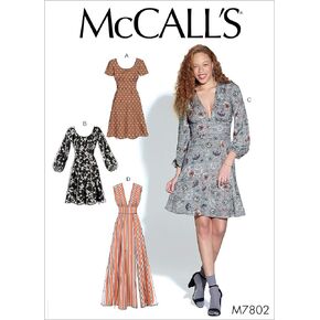 McCall's Patterns M7802E5 McCall's Women's Open Neckline Dress Sewing Patterns, Sizes 14-22, 14-16-18-20-22, White