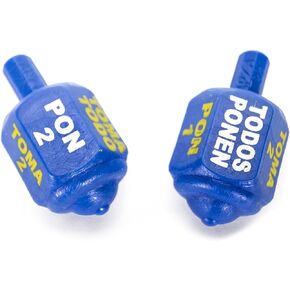 Classic Mexican Pirinola Toma Todo Plastic Solid Piece Color Collection / Pirinola de Plastico Solida Coleccion de Colores (2 Pack) (Blue)