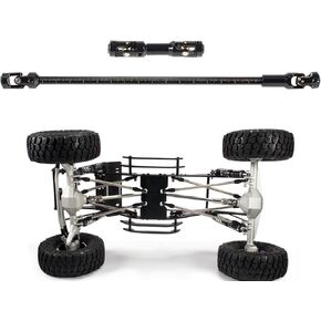 عمود محرك Linsvirgo SCX10 مقطوع بطول عمود محرك من الفولاذ المقاوم للصدأ، عمود محرك مشترك على شكل حرف U مناسب لـ 1/10 RC Crawler LCG Rig Sportys Scalers GSPEED Capra SCX10 Pro Element DIY ترقيات الأجزاء - أسود in Kuwait