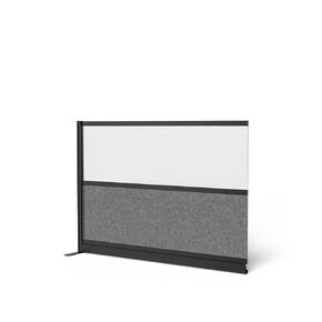 LUXOR MW-7048-XWCGWB Modular Wall Room Divider System - Black Frame - 70" x 48" Add-On Wall - Wide Paneling