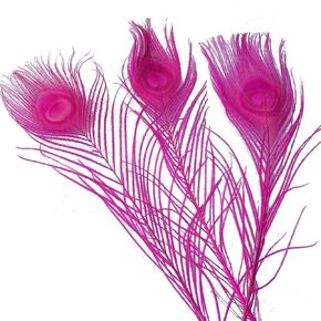 Shekyeon 10-12inch Dyeing Peacock Feathers Bleached Plume Wedding Table Centerpiece Pack of 10(black)