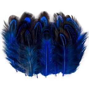 50 Pcs Sapphire Blue Pheasant Feathers 2-3 Inches Plumage for Crafts Clothing Sewing Decorating Accessories