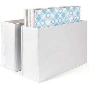 Scrapbook Paper Storage Organizer, 12x12 Paper Storage Organizer, Scrapbook Storage Bin for 12" x 12" Paper- 2 Pack