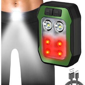 Easymaxx Clip on Running Light, Rechargeable Running Lights for Runners, High Visibility Clip on LED Light for Night Walking, Running and Jogging(1 Pack, Black)