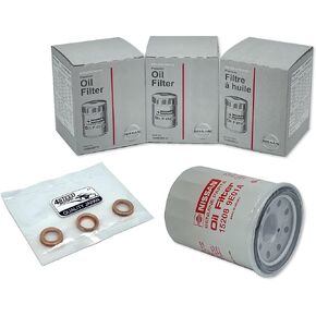 Set of 3 Genuine OEM Engine Oil Filter 15208-9E01A + Drain Plug 4STEED MOTORS 11026-JA00A compatible with Nissan Infiniti