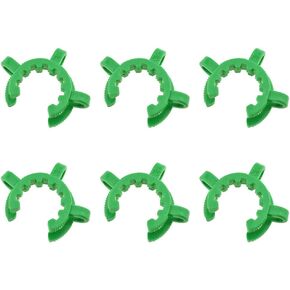 Binzzo Lab Joint Keck Clamp Clips Green Plastic 24mm Sturdy Tight Hold Easy Put on off Snug No Scrape for Joints 24/29 and 24/40 Laboratory Glassware Collector Pipe Standard Taper Interface 6PCS