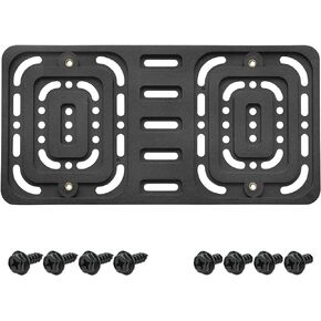 Hikig License Plate Bracket, Front License Plate Mounting Bracket Holder, Universal Bumper Car Tag Frame Mount Adapter with Screws for Vehicles, Car, Truck, Van, SUV, Pickup, Bus, Trailer - Black