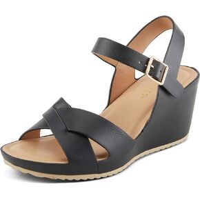 PATRIZIA Women's LYRIC Cross-Strapped Wedge Sandals