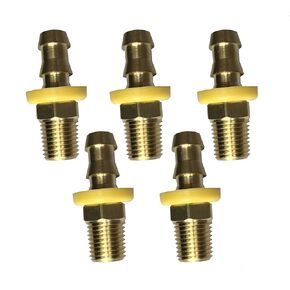 sky-w Easy Lock Hose Brass Fittings,Push-On Connector, Hose Barb to Male Pipe (5, 1/2" Hose ID x 3/8" Male NPT)