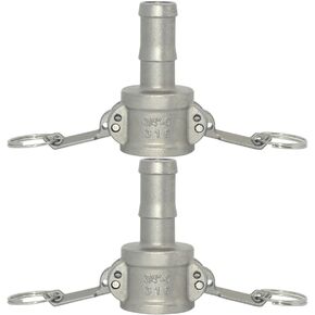 VARMHUS Hose Barb Fitting x 1/2" C Trash Pump Adapter Female Camlock,Stainless Steel 316